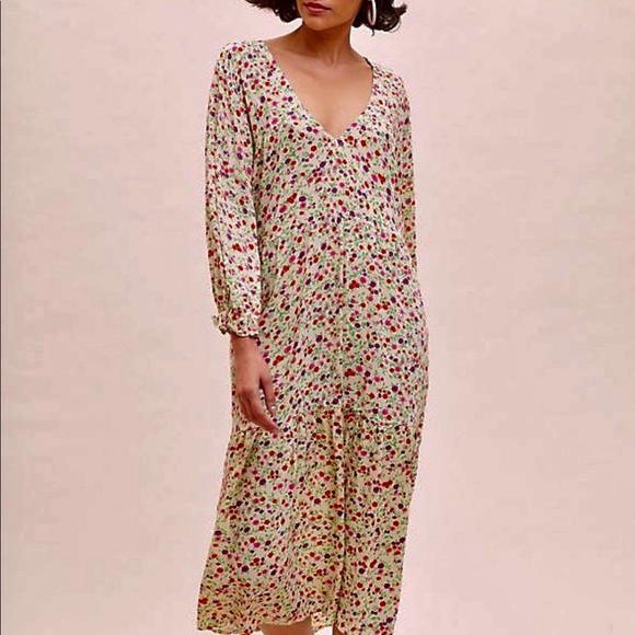 Faithfull the Brand Les Fleurs Midi Dress size S - Picture 1 of 5